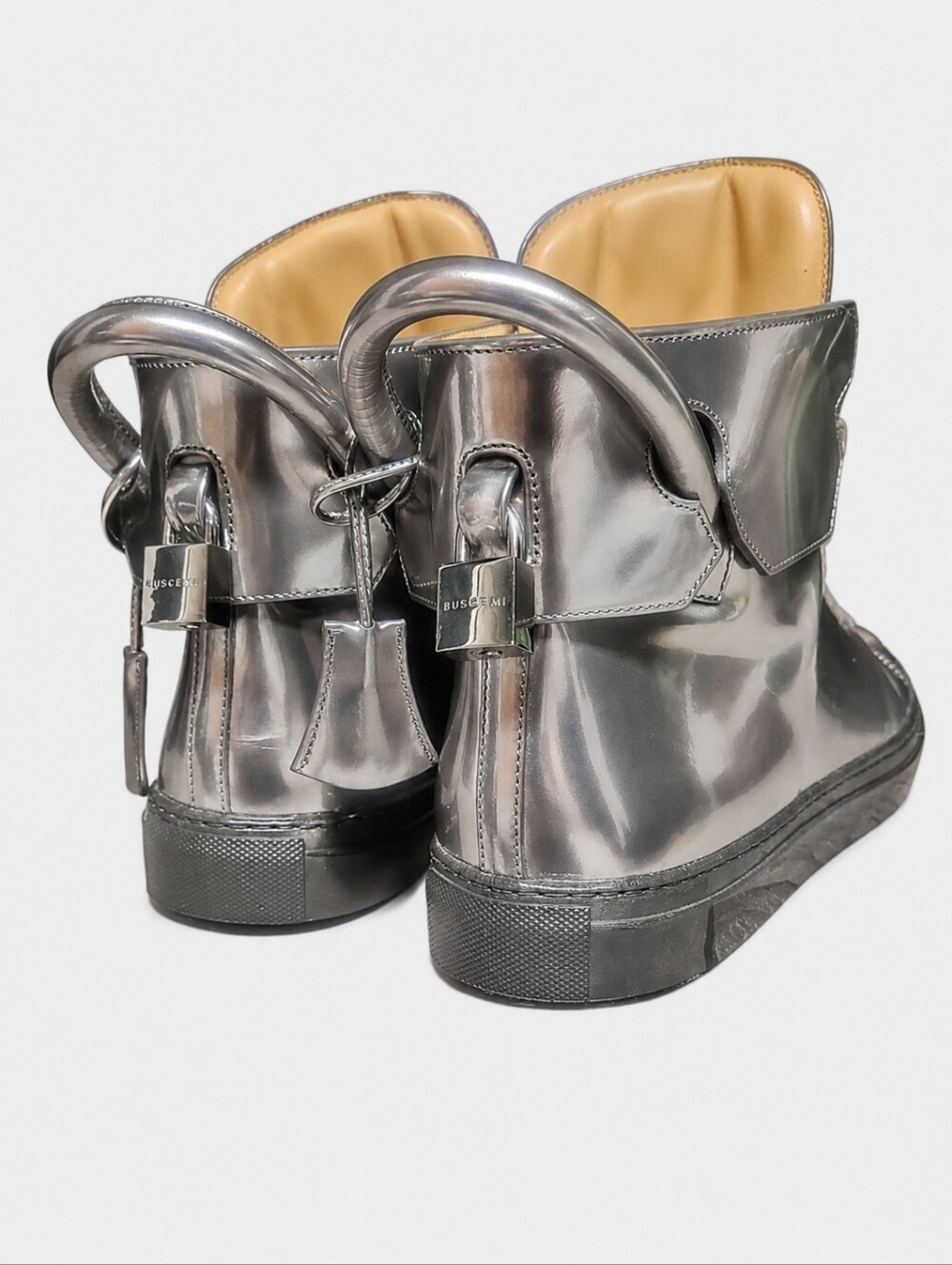 BUSCEMI | 125mm Metallic Silver High-Top Sneakers – EU 45 / US 12 - Picture 4 of 10